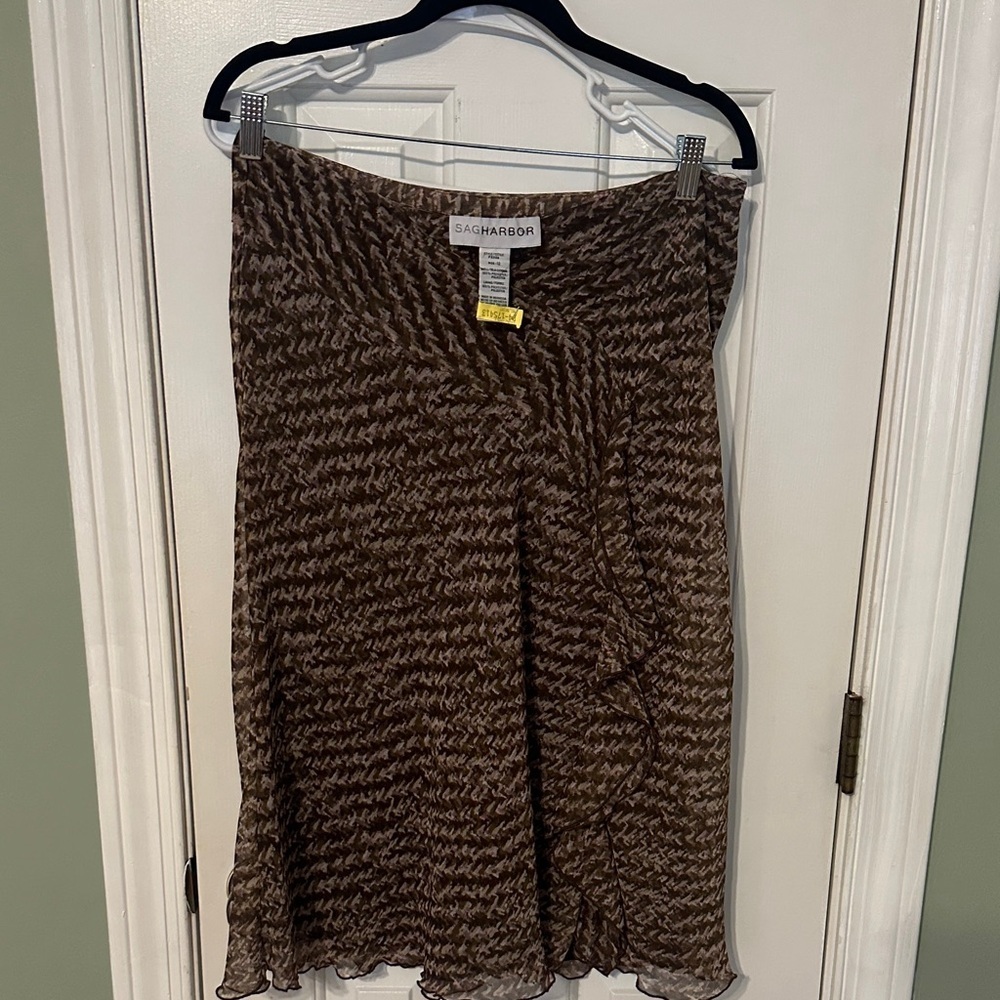 Sag Harbor Asymmetrical Brown Skirt